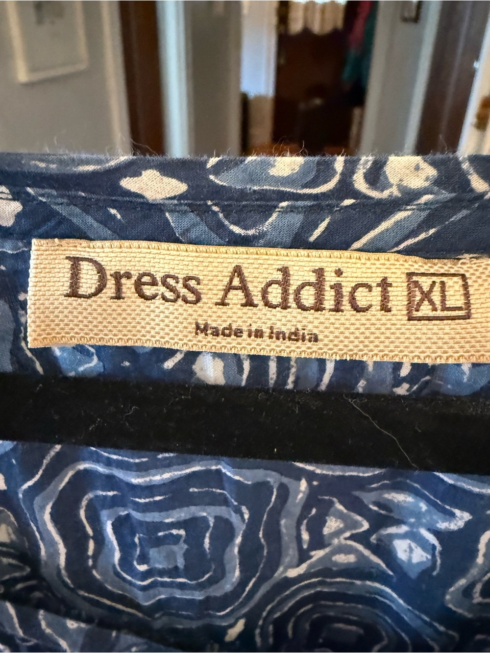 Like new Blue Block-Printed Casual Midi Dress, XL - Picture 3 of 6